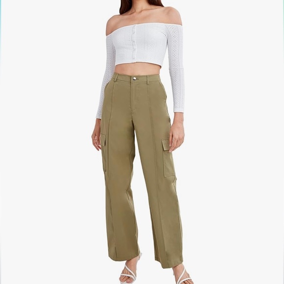 BCBGeneration Pants - BCBGeneration Women's Relaxed Flare Leg Cargo Pant with Pockets